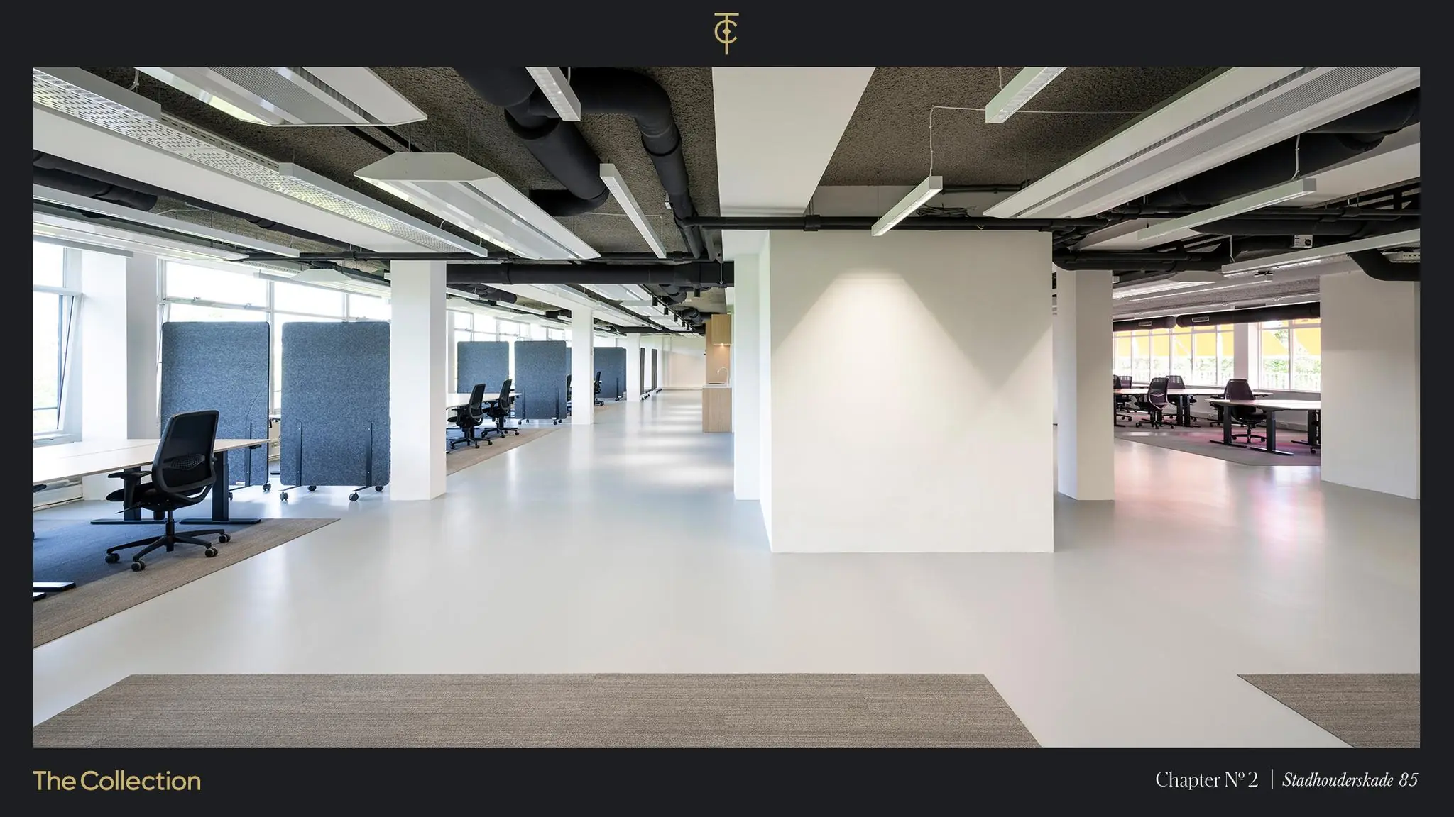 Ruim, modern kantoorpand aan de Stadhouderskade 85 met flexibele werkplekken en scheidingspanelen.