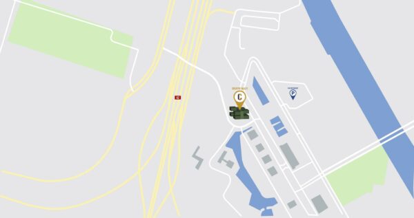 Kaartweergave van de locatie Creative Valley aan de Orteliuslaan nabij snelweg A2 en parkeerplaats P+R Papendorp.