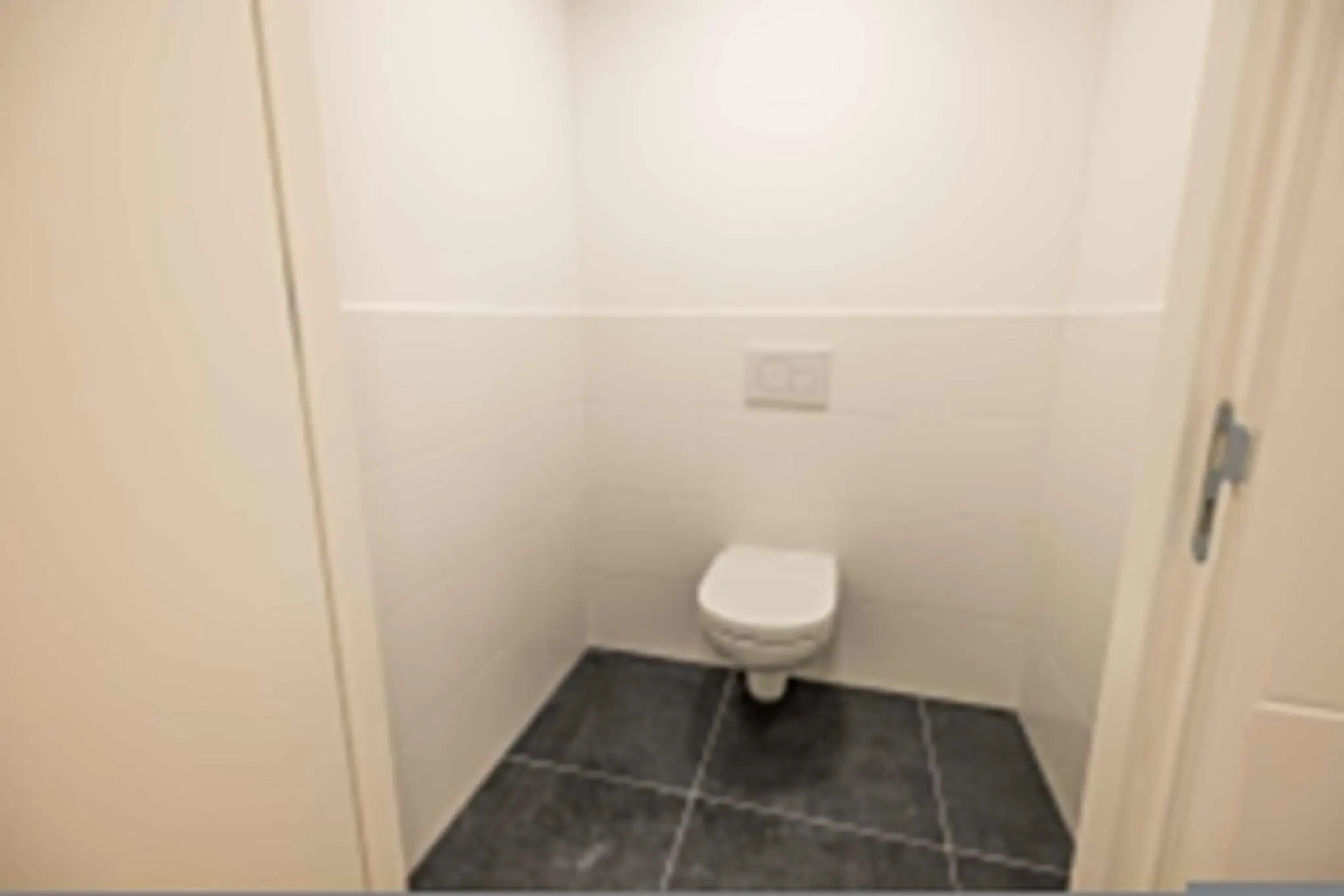 Toilet met witte stenen