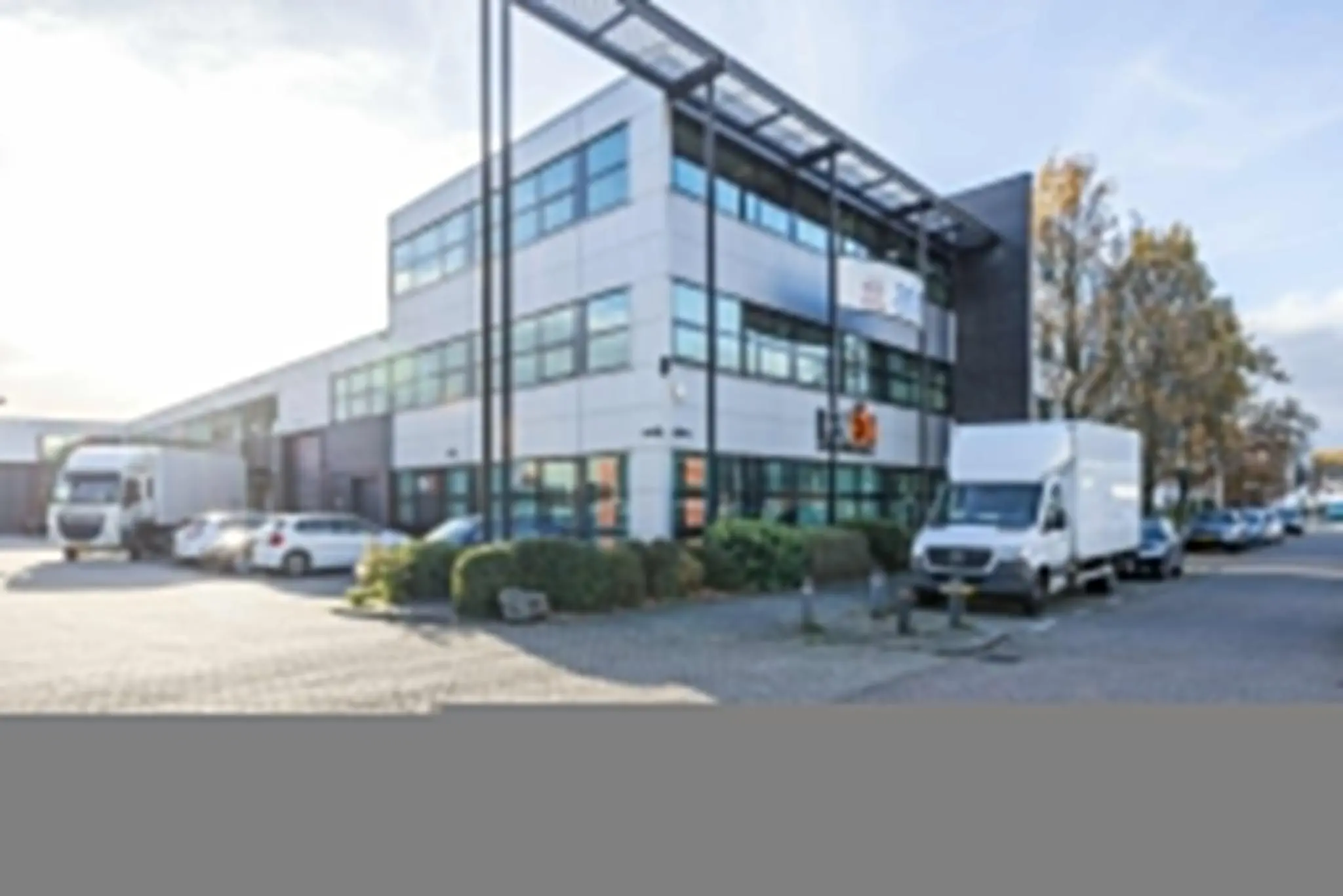 Kantoor van de buiten kant een wazige foto