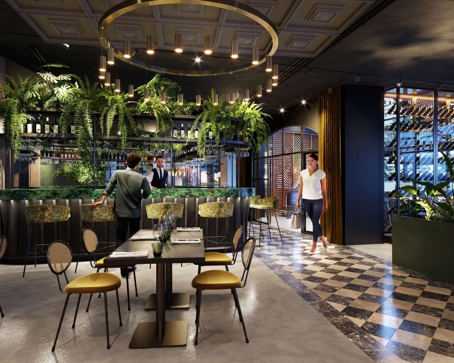 Moderne, stijlvol ingerichte kantoorruimte met bar en zithoeken aan de Lange Marktstraat in Leeuwarden.