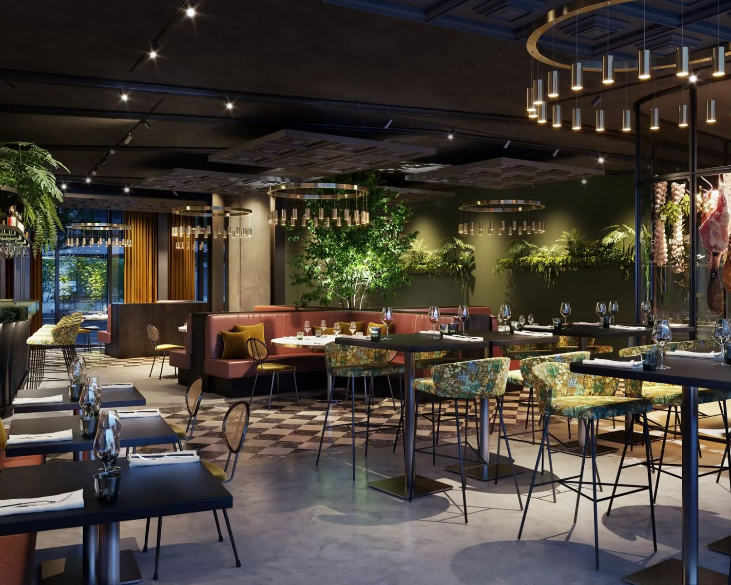 Modern ingerichte kantoorruimte met restaurantachtige uitstraling aan de Lange Marktstraat in Leeuwarden.