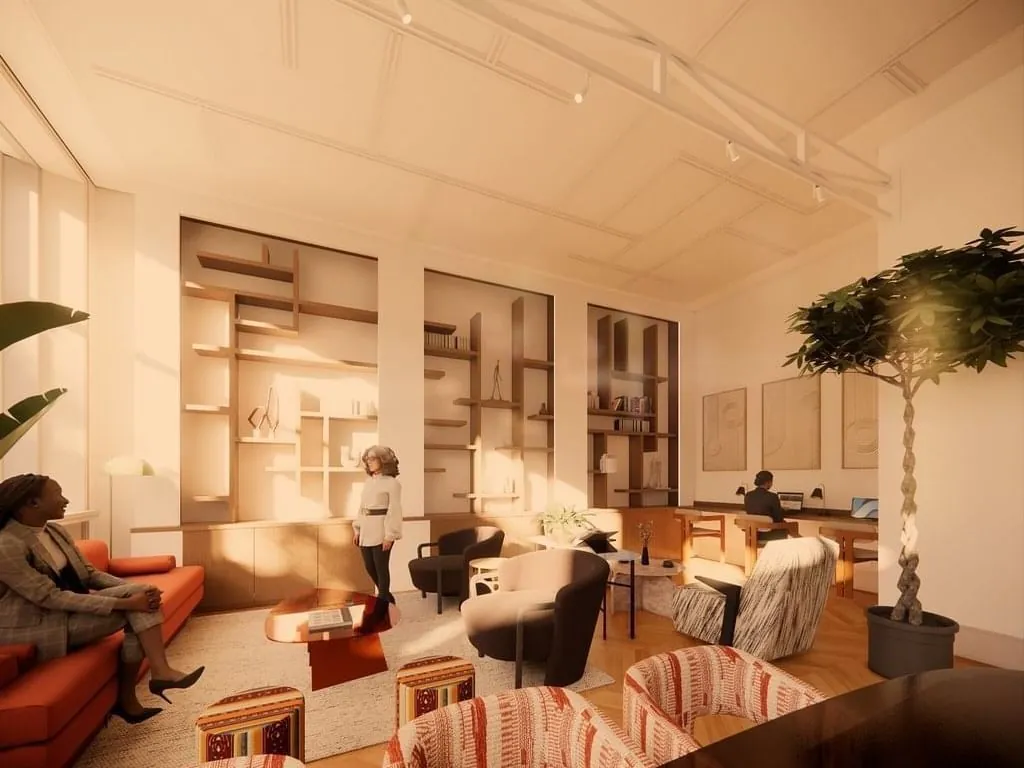 Stijlvolle en lichte kantoorruimte aan de Keizersgracht 264 in Amsterdam met moderne inrichting en meerdere werkplekken.